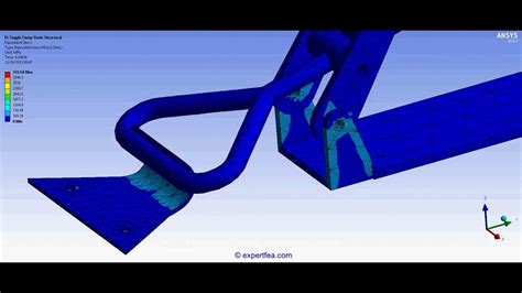 Ansys Workbench Static Structural Fea Of A Toggle Clamp With Virtual Spring Joint Youtube