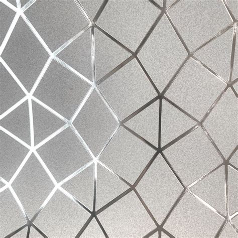 Fine Decor Platinum Wallpaper Geo Trellis Greysilver Fd42489