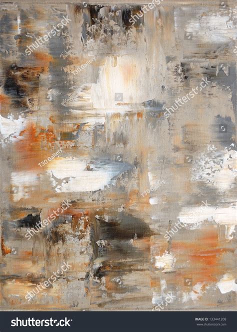 Brown Grey Abstract Art Painting Stock Photo 133441208