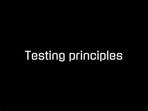 7 Testing Principles