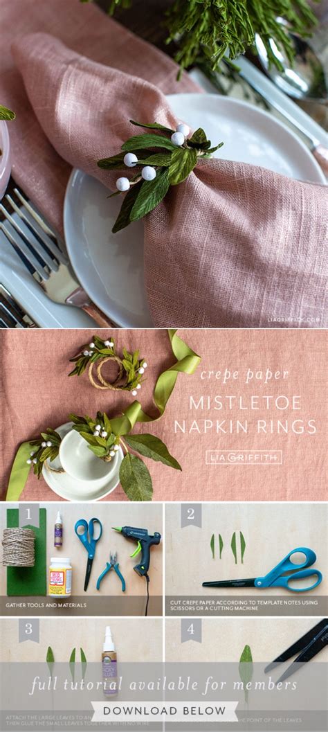 Crepe Paper Mistletoe Napkin Rings Lia Griffith A Grouped Images