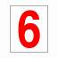 Number 6 Sticker Red  Safety Labelcouk