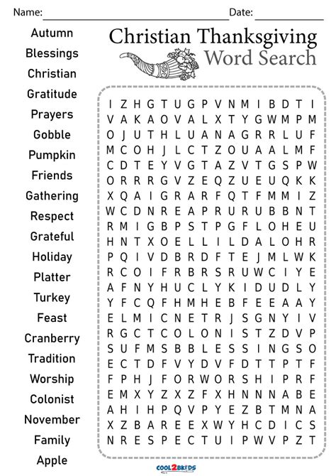 Printable Christian Word Search Cool2bkids