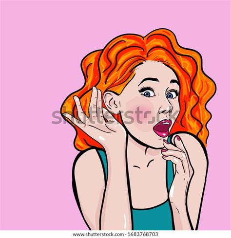Sexy Surprised Young Woman Open Mouth 库存矢量图（免版税）1683768703 Shutterstock