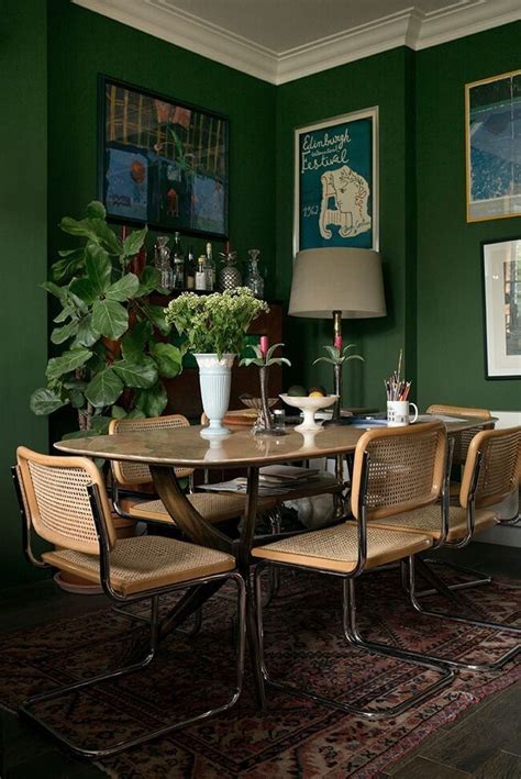 Pin By Emmanuelle K On Design Green Dining Room Mid Century Modern