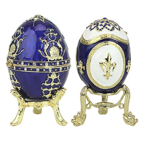 Peterhof Palace Romanov Style Collectible Enameled Eggs Set Of Two