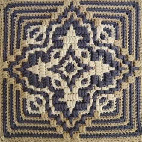 Chart And Pattern For Afghan Block Overlay Mosaic Crochet Etsy
