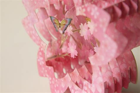 Sakura And Batterfly Pop Up 3d Card Anniversary Etsy Uk