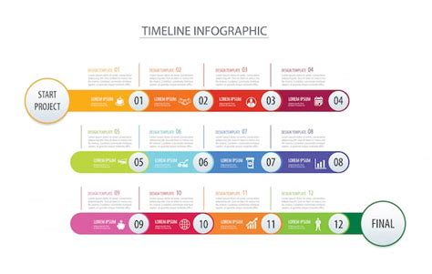 Infographic Timeline 1 Year Template Business Concept Arrows Premium
