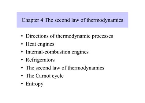 Chapter 4 The Second Law Of Thermodynamicsppt Read
