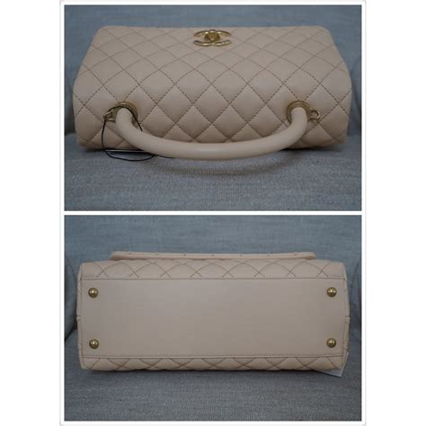 Chanel Coco Handle Beige Leather Ref38563 Joli Closet