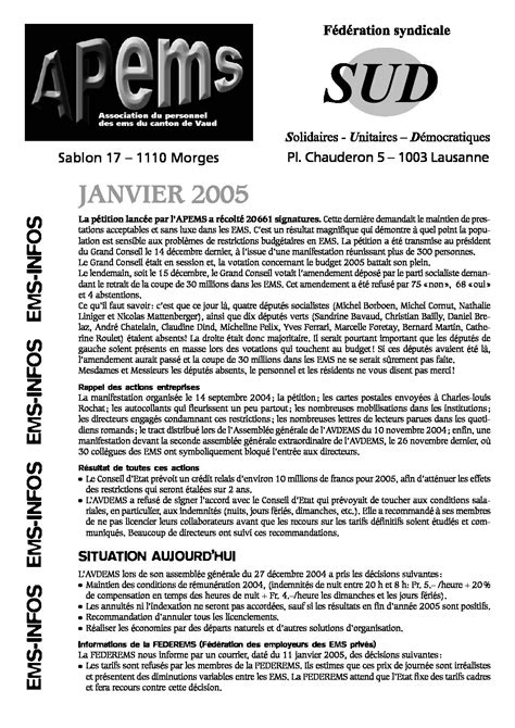 Ems Info Janvier 05 R Fédération Syndicale Sud
