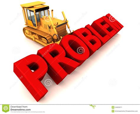 Remove Problem By Bulldozing Stock Image - Image: 24933371