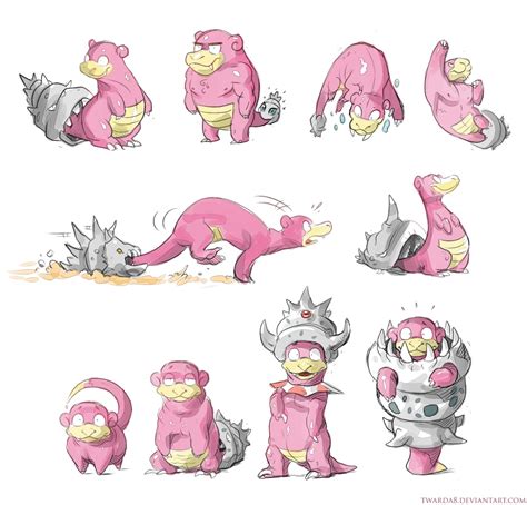 Slowpoke Slowbro Slowking And Mega Slowbro Pokemon Drawn By Twarda Danbooru