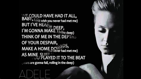 Adele Rolling In The Deep Lyricssongtext Youtube