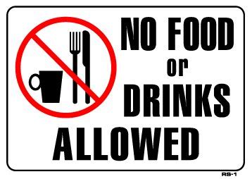 No outside food or drink allowed. No Food And Drinks - Cliparts.co
