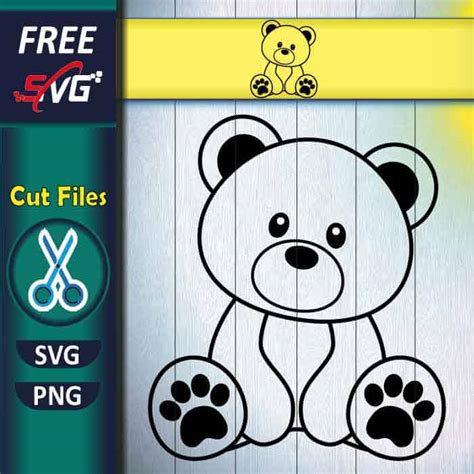 Bear Outline Svg Free Teddy Bear Svg Cute Bear Coloring Page Svg Free