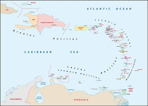 The markers are placed by latitude and longitude coordinates on the default map or a similar map image. Lesser & Greater Antilles / Windward & Leeward Islands ...