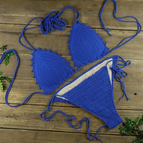 women sexy crochet by hand swimsuit crochet bikini hollow crochet swimwear custom colors sy6620