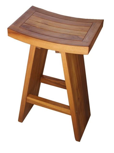 Teak wood is highly sought out for spa and shower benches for one reason: The Original 30" Tall Asia® Teak Bar Stool - Aqua Teak
