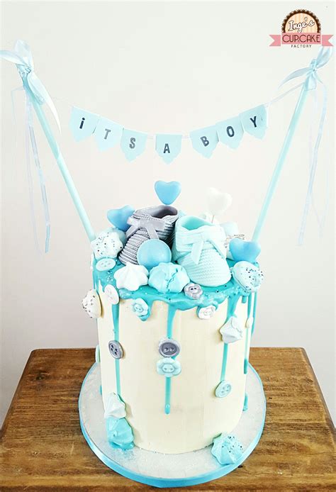 Its A Boy Cake By Inges Cupandcake Factory Baby Shower Drip Cake