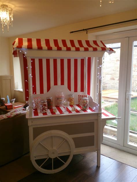 Traditional Candy Cart All Dressed Up Ready For A Red And White Themed