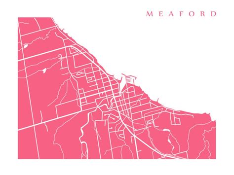 Meaford Map Print Ontario Art Canada Poster Etsy Canada
