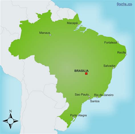 The current capital of brazil, since its construction in 1960, is brasilia. Brazil capital city map - Capital city of Brazil map ...