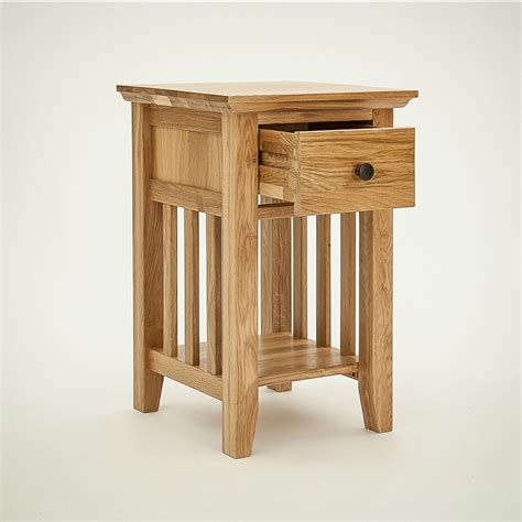 Hereford Rustic Oak 1 Drawer Narrow Bedside Narrow Bedside Table