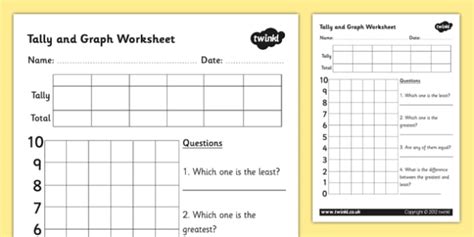 Block Graphs And Tally Chart Worksheet Worksheet Template