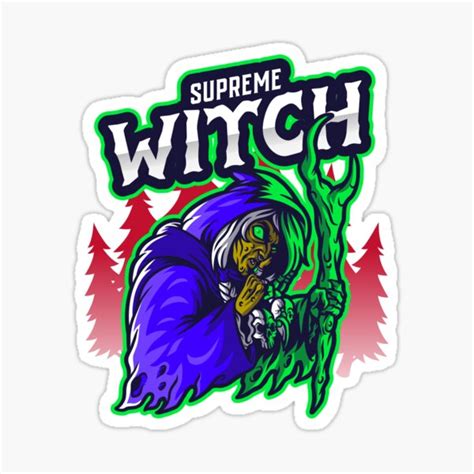 Hell O Ween Supreme Witch Sticker For Sale By Simplyelegance Redbubble