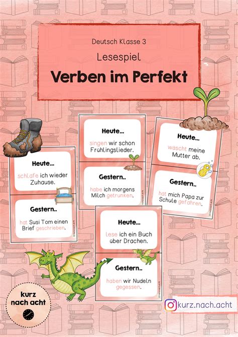 Lesespiel Verben Im Perfekt 1 Unterrichtsmaterial Im Fach Deutsch