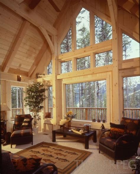 Electrical wires and plumbing can be installed in a way that is familiar to contractors, saving you money. Residential | Timberpeg Post and Beam | Log homes, Rustic ...