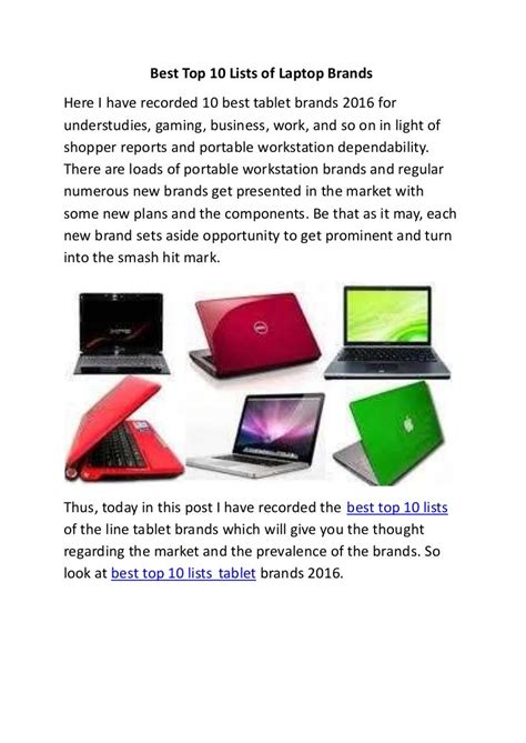 Best Top 10 Lists Of Laptop Brands