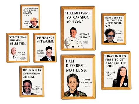 famous autistic people printable poster bundle for autism acceptance and awareness neurodiversity