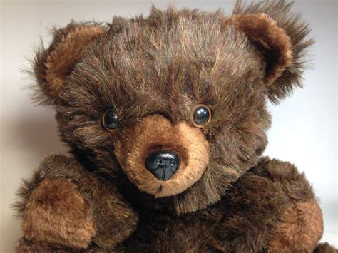 Vintage Cuddle Wit Dark Chestnut Brown Teddy Bear Plush