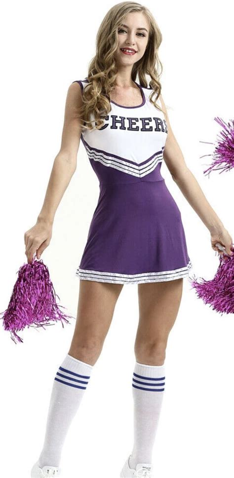 Cute Outfit Ideas For Women For Halloween Purple Hot Cheerleader Costume Glamantibeauty