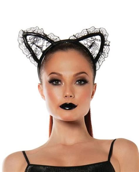 Role Play Lace Cat Ears Black Os Ear Headbands Cat Ears Cat Ears