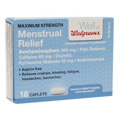 Walgreens Maximum Strength Menstrual Relief Caplets Mg Ct Fred Meyer