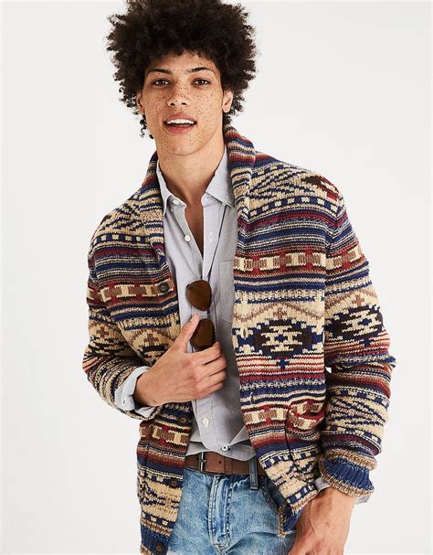 Mens American Eagle Sweater Mens Fashion Cardigan Mens Outfitters