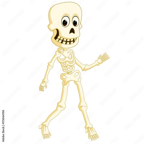 Cartoon Funny Human Skeleton Dancing Stock Vector Adobe Stock
