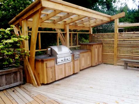 Durability and functionality still be the most important things to consider as with the other outdoor kitchen appliances. Outdoor kitchen wood cabinets - your best and easy outdoor ...