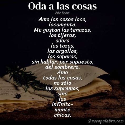 Poema Oda A Las Cosas De Pablo Neruda Análisis Del Poema