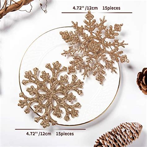 Glitter Snowflake Ornaments Plastic Christmas Tree Decorations 47