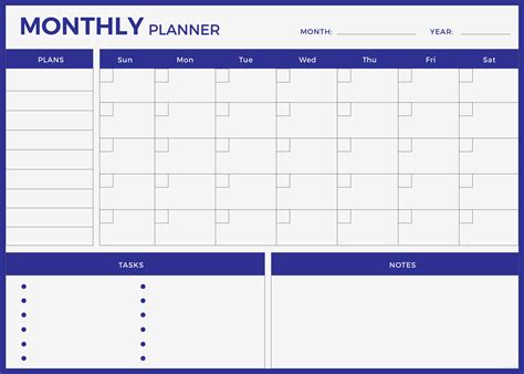 Monthly Planner Free Download Printable Calendar Templates