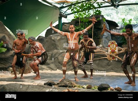 Indigenous Dancers At Tjapukai Aboriginal Cultural Park Smithfield Cairns Queensland
