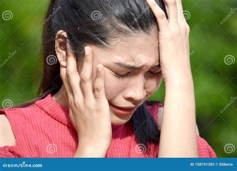 A Stressful Beautiful Filipina Person Stock Image Image Of Beauty Filipina 158751383