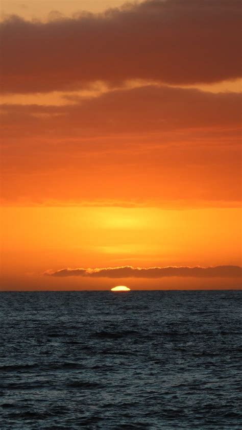1440x2560 Sunset Hawaii Orange Tropical Ocean Sea Water 5k Samsung