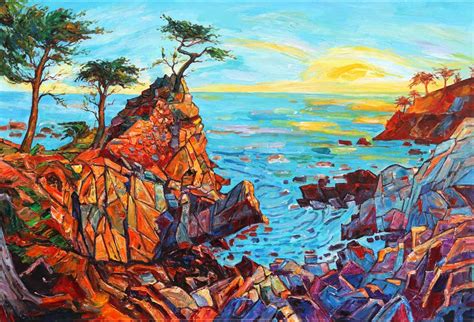 Katharina Husslein Peinture Impressionniste Colorée Sunset Joy De