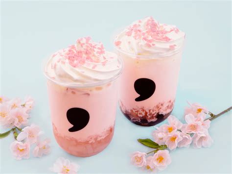 Japanese Boba Stand Unveil Peach Latte Sakura Bubble Tea For Cherry